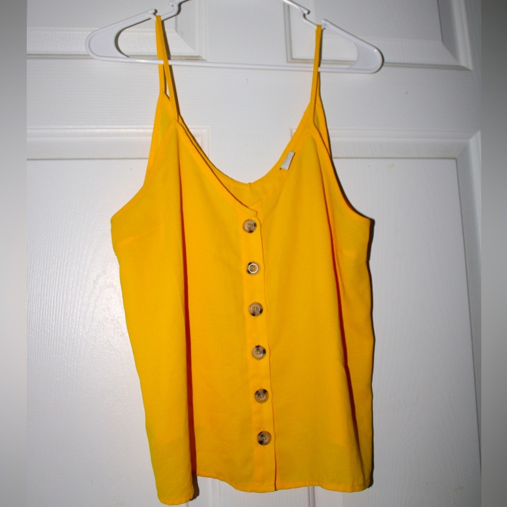Yellow button down top!